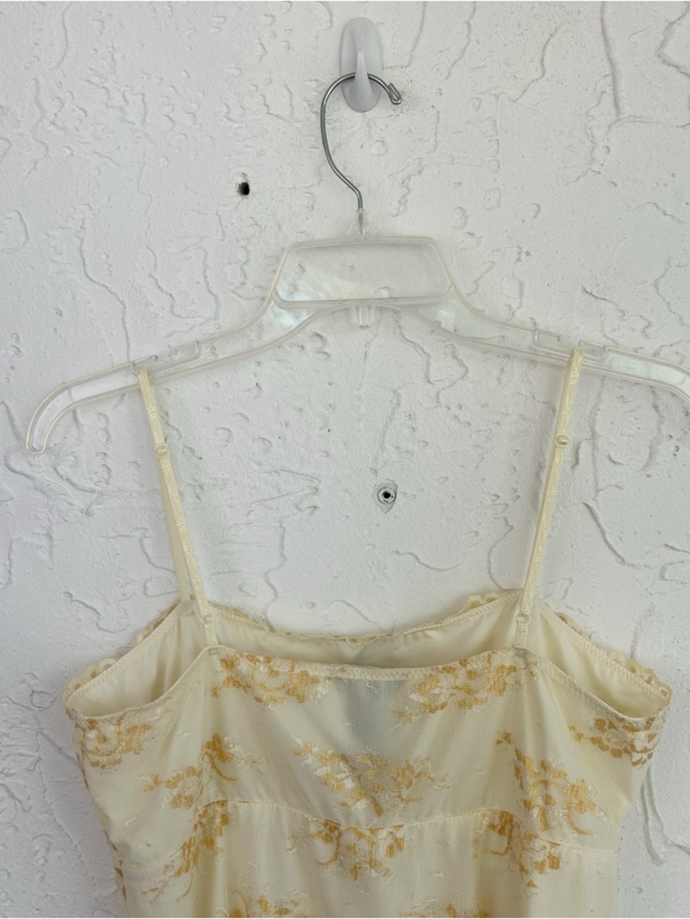 Vintage Y2K White/Cream Square Neck Lace Babydoll Cami Size Large - Picture 8 of 11